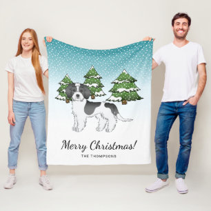 Schwarzer Parti-Farben-Mini-Goldendoodle-Winterwal Fleecedecke