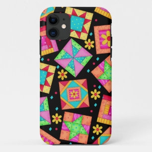 Schwarzer Patchwork-Steppdecken-Kunst iPhone 5 Case-Mate iPhone Hülle