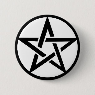 schwarzer Pentagramm Pentagramring Button