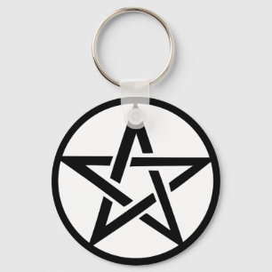 schwarzer Pentagramm Pentagramring Schlüsselanhänger
