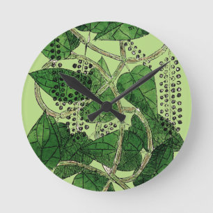 Schwarzer Pfeffer-Pflanze, 1578 Runde Wanduhr