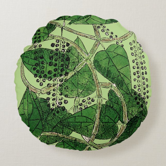 Schwarzer Pfeffer-Pflanze, 1578 Rundes Kissen (Vorderseite)