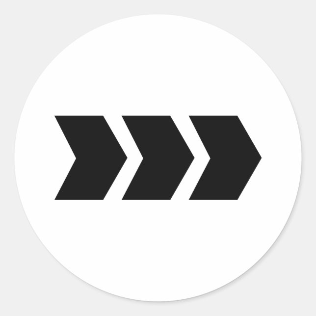 schwarzer Pfeil rechts Runder Aufkleber (Vorderseite)