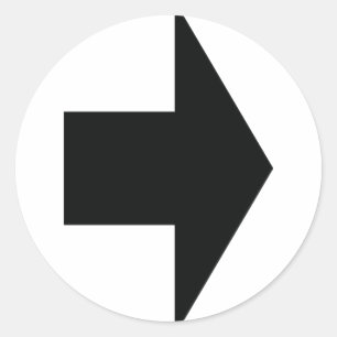 schwarzer Pfeil rechts Runder Aufkleber