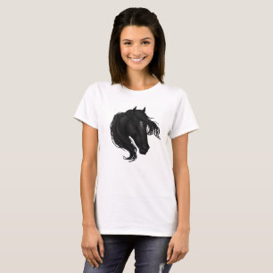 Schwarzer Pferdekopf T-Shirt