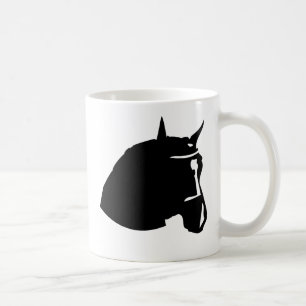 schwarzer Pferdekopf Tasse
