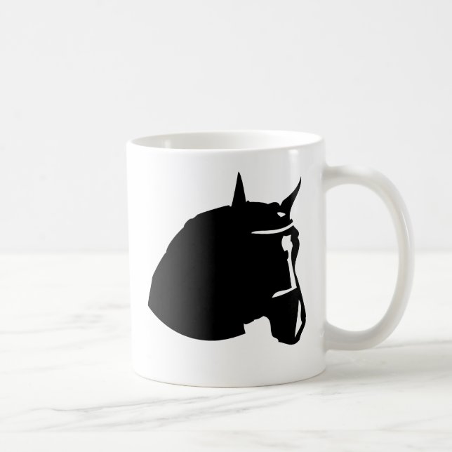 schwarzer Pferdekopf Tasse (Rechts)