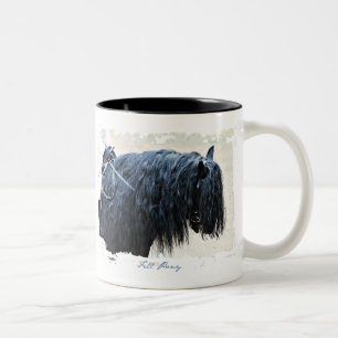 Schwarzer Pferdekopf Zweifarbige Tasse