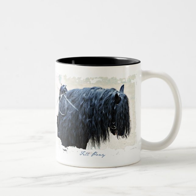 Schwarzer Pferdekopf Zweifarbige Tasse (Rechts)