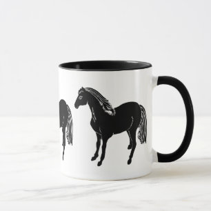 Schwarzer PferdeTassen-Trinkbehälter Tasse