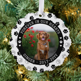 Schwarzer Pfotendruck für immer in unserem Memoria Ornament Karte