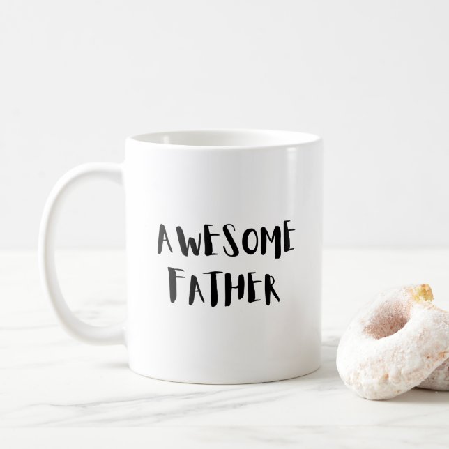 Schwarzer Phantastischer Vater zum Vatertag Kaffeetasse (Mit Donut)