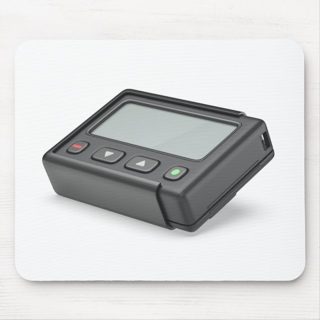 Schwarzer Piepser mit leerem Bildschirm Mousepad (Vorne)