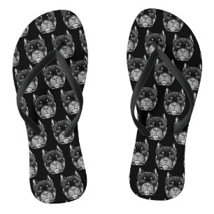 Schwarzer Pitbull-Hund-Flip-Flops Flip Flops