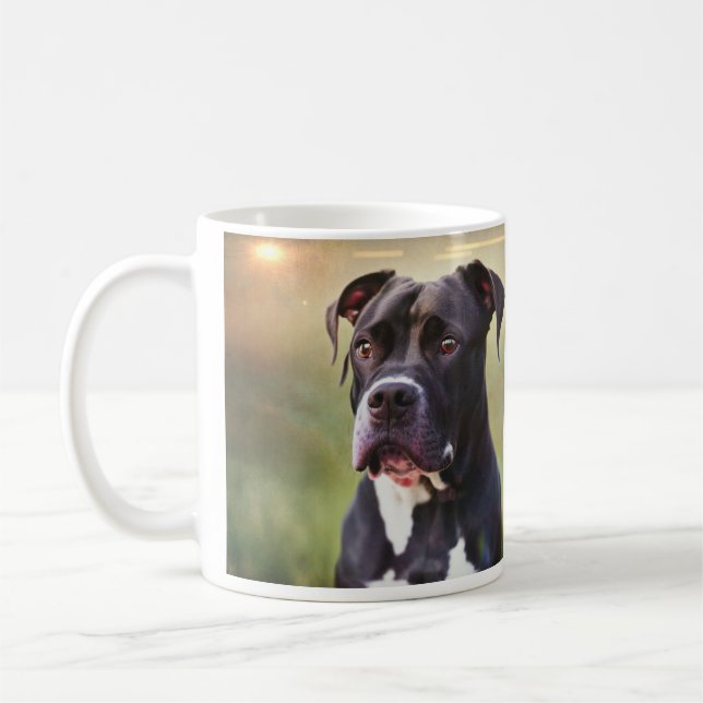 Schwarzer Pitbull Kaffeetasse (Links)