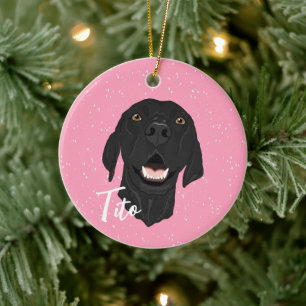 Schwarzer Pointer Puppy Keramik Ornament
