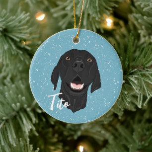 Schwarzer Pointer Welpe Keramik Ornament