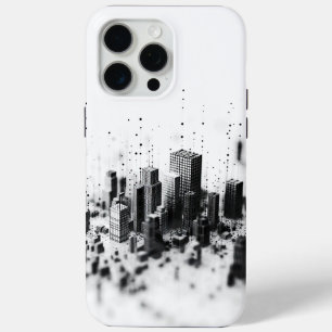Schwarzer Pointillismus monochrome Stadtarchitektu Case-Mate iPhone Hülle