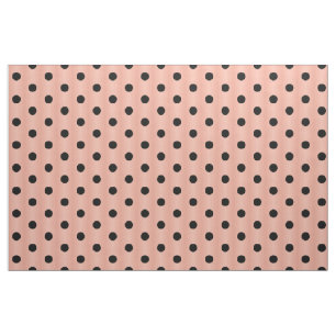Schwarzer Polka-Dos-Lachs-Rosa Stoff