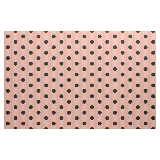 Schwarzer Polka-Dos-Lachs-Rosa Stoff (Yard (91,4 cm))