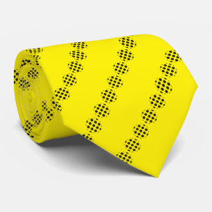 Schwarzer Polka-Dot-Kreislauf-Muster auf gelber Fa Krawatte