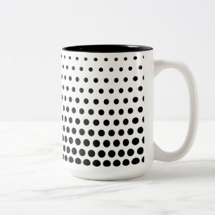 Schwarzer Polka Dots moderne Weiß Zweifarbige Tasse