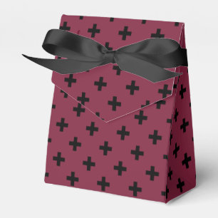 Schwarzer Polka kreuzt auf Maulbeere Geschenkschachtel