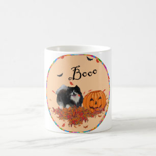 Schwarzer Pomeranian Halloween Tasse