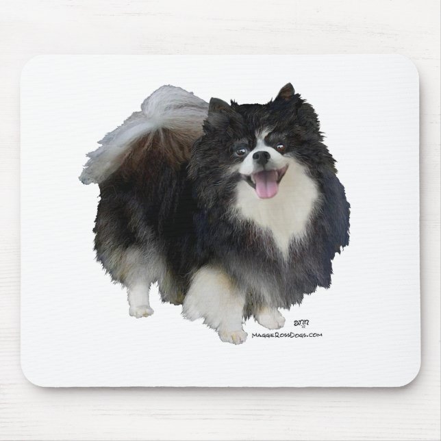 Schwarzer Pomeranian Mousepad (Vorne)
