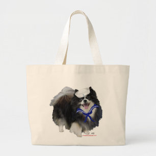 Schwarzer Pomeranian Seemann Jumbo Stoffbeutel