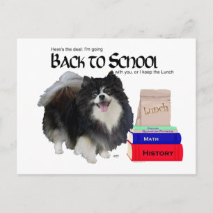 Schwarzer Pomeranian Zurück zur Schule Postkarte