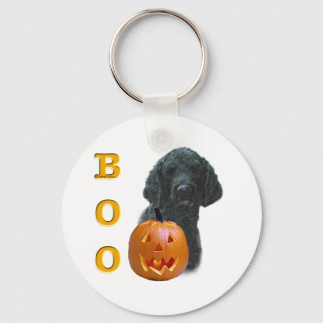 Schwarzer Poodle Boo Schlüsselanhänger (Vorderseite)