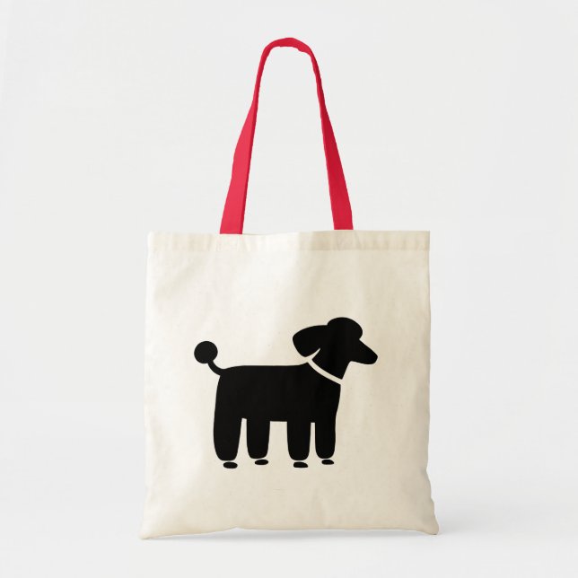 Schwarzer Poodle-Hund-Grafik Tragetasche (Vorne)
