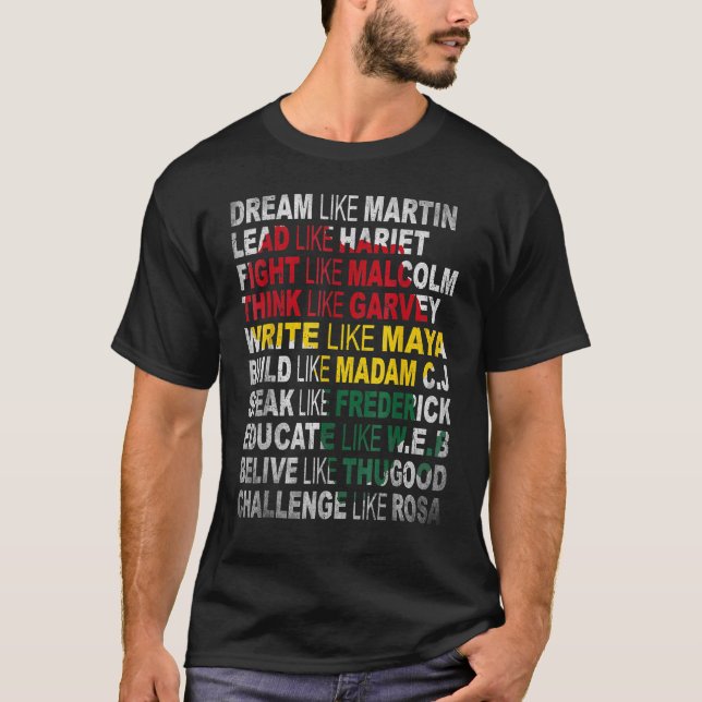 Schwarzer Power Geschichte Monat Afrikanischer ame T-Shirt (Vorderseite)