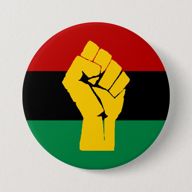 Schwarzer Power Pan Afrikanische Flagge Button (Vorderseite)