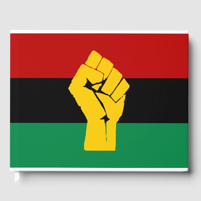Schwarzer Power Pan Afrikanische Flagge Gästebuch (Vorderseite)