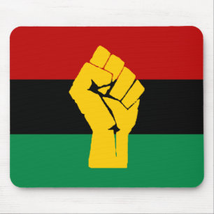 Schwarzer Power Pan Afrikanische Flagge Mousepad