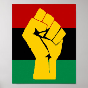 Schwarzer Power Pan Afrikanische Flagge Poster