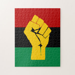 Schwarzer Power Pan Afrikanische Flagge Puzzle