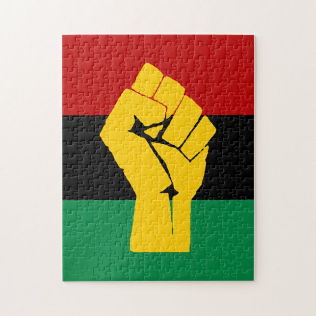 Schwarzer Power Pan Afrikanische Flagge Puzzle (Vertikal)