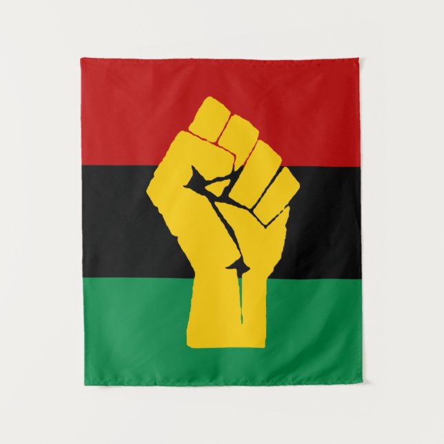 Schwarzer Power Pan Afrikanische Flagge Wandteppich (Vorderseite)