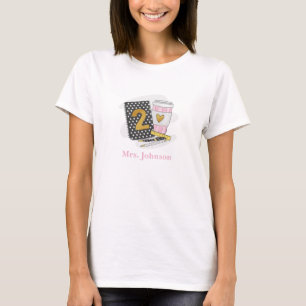 Schwarzer Preppy-Notebook-Kaffee der zweiten Klass T-Shirt