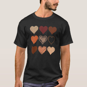 Schwarzer Pride Melanin Skin Tone Herz Schwarze Ge T-Shirt