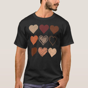 Schwarzer Pride Melanin Skin Tone Herz Schwarze Ge T-Shirt