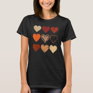 Schwarzer Pride Melanin Skin Tone Herz Schwarze Ge T-Shirt