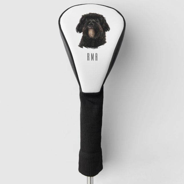 Schwarzer Pudel Golf Headcover (Vorderseite)