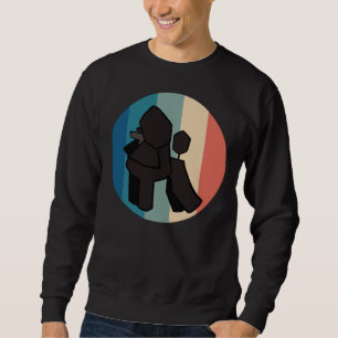 Schwarzer Pudel-Hund Vintage Retro abgenutzt Sweatshirt