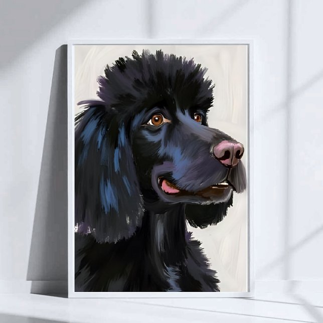 Schwarzer Pudel | Hund Wasserfarbe Haustier Poster (Von Creator hochgeladen)
