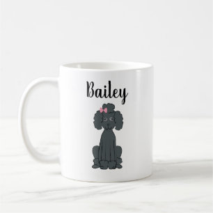 Schwarzer Pudel Süße Kalligrafie Personalisiertes Kaffeetasse
