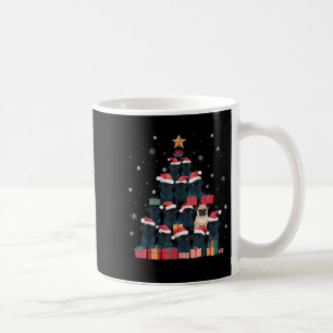 Schwarzer Pug Weihnachtsbaum Hund Santa Weihnachte Kaffeetasse